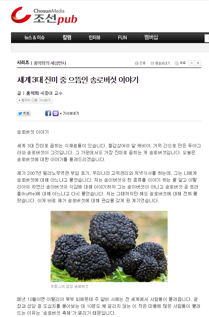 세계 3대 진미 중 으뜸인 송로버섯 이야기   조선pub 조선펍    시리즈.png